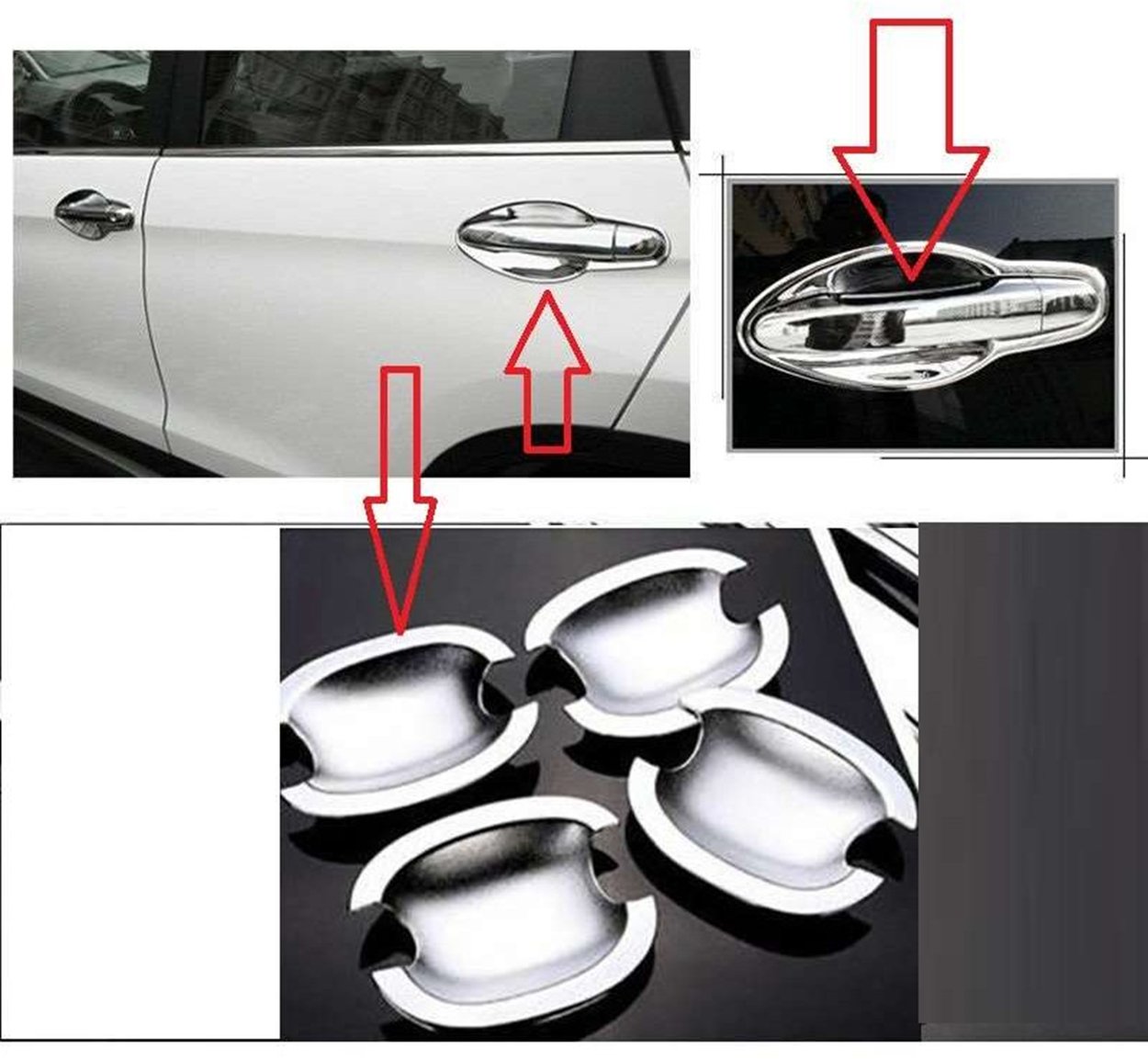 Hyundai Tucson Uyumlu 2004 2014 Dış Kapı Kolu İç Kaplama ABS Krom Parça