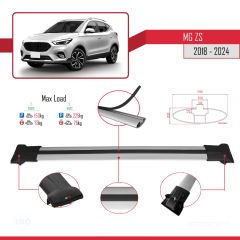MG ZS 2018 ve Sonrası ile Uyumlu FLY Model Ara Atkı Tavan Barı GRİ