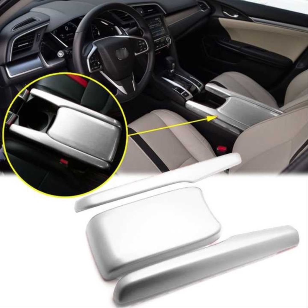Honda Civic Uyumlu Fc5 Kol Dayama 3 Parça - Silver