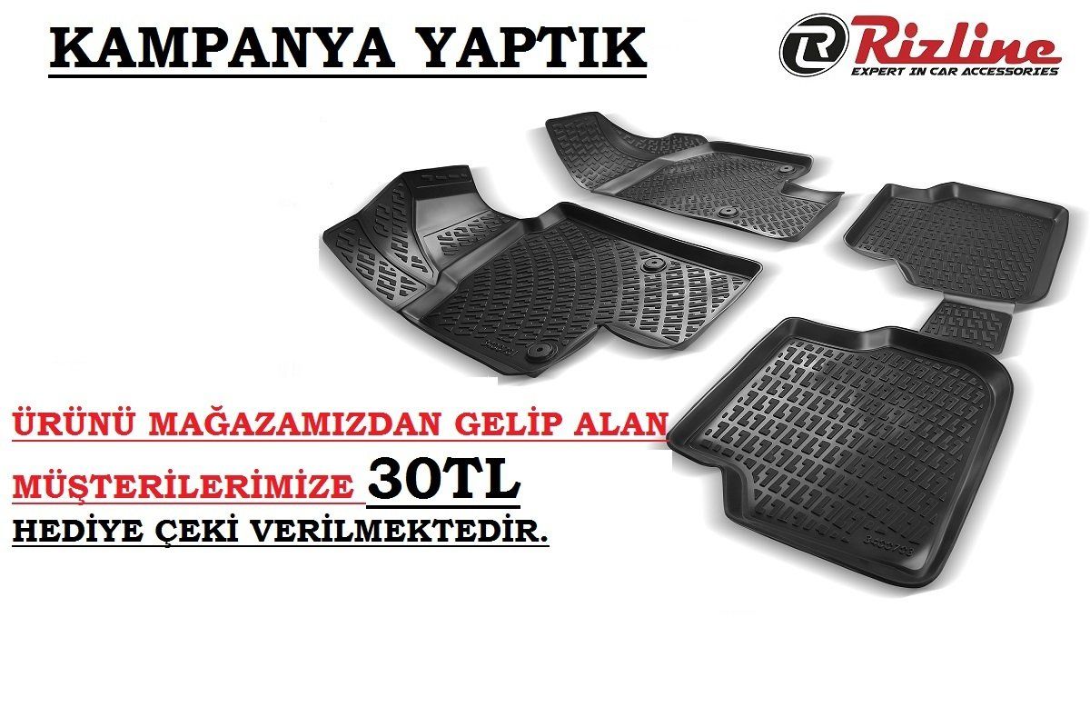 Rizline Mitsubishi Uyumlu L200 3D Paspas Havuzlu Siyah 2005-2019 Model