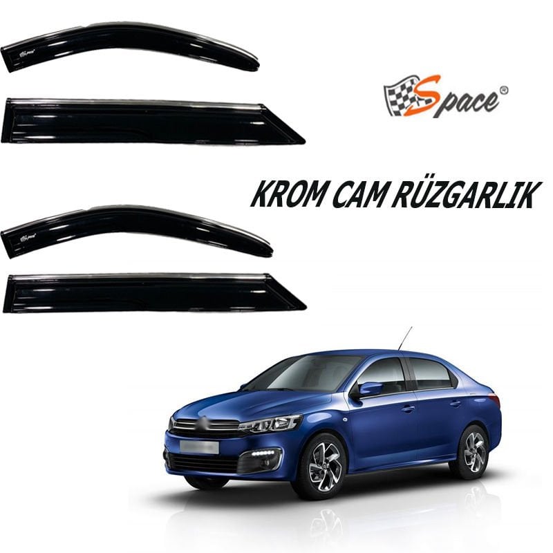 Krom Cam Rüzgarlığı Citroen C-Elysee 2014-2021 /Caru422