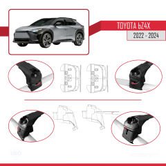 Toyota bZ4X (EA10) 2022 ve Sonrası ile uyumlu ACE-2 Ara Atkı Tavan Barı SİYAH