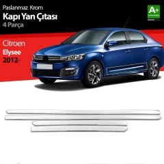 Citroen Elyesee Uyumlu Krom Kapı Yan Çıtası 4 Parça 2012 Üzeri