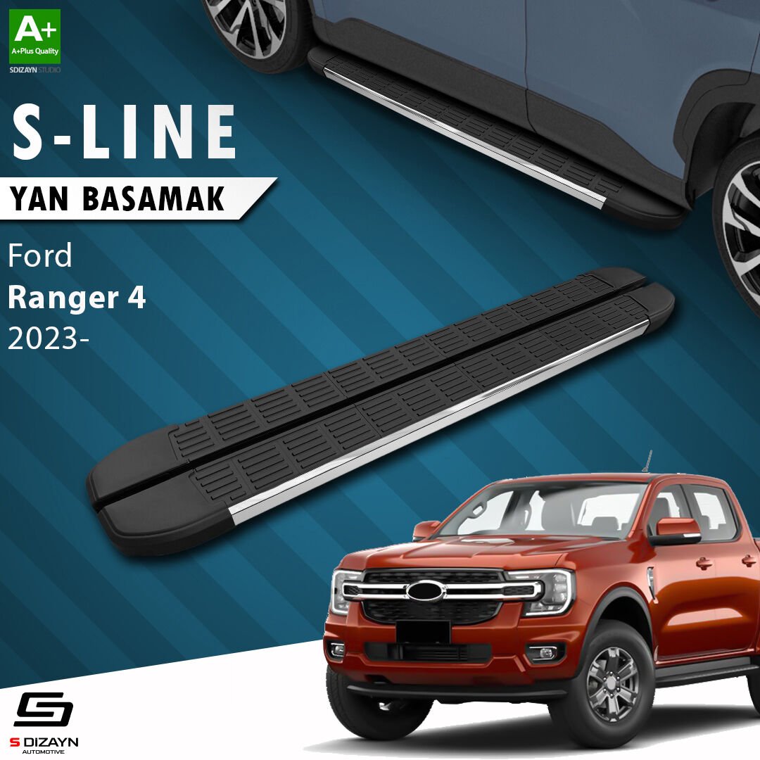 S-Dizayn Ford Ranger 4 S-Line Krom Yan Basamak 203 Cm 2023 Üzeri A+ Kalite