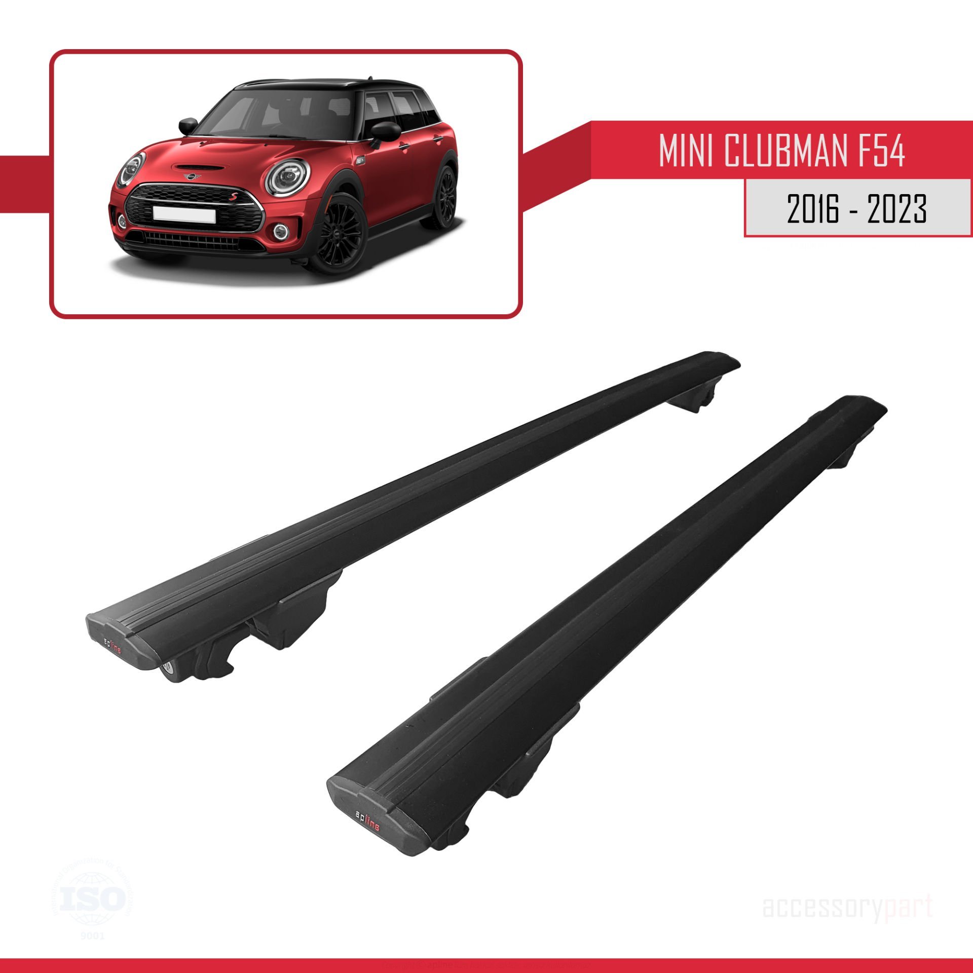 Mini Clubman 2016-2023 Arası ile uyumlu HOOK Model Anahtar Kilitli Ara Atkı Tavan Barı SİYAH