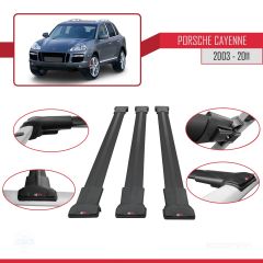 Porsche Cayenne 2003-2011 Arası ile Uyumlu FLY Model Ara Atkı Tavan Barı SİYAH 3 ADET BAR