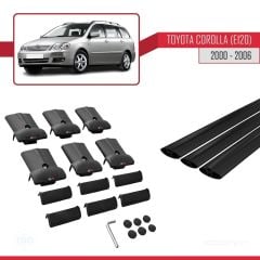 Toyota Corolla (E120) 2000-2006 Arası ile Uyumlu FLY Model Ara Atkı Tavan Barı SİYAH 3 ADET BAR