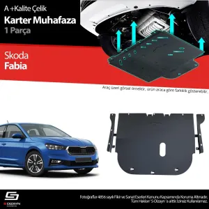 Skoda Fabia 2021-Günümüz (PJ) uyumlu Çelik Karter Muhafaza Koruma 2021 Üzeri A+ Kalite modelleri DRS Tuning'de. Kaliteli malzeme, hızlı kargo ve güvenli