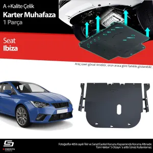 Seat Ibiza 2017-Günümüz (KJ) uyumlu Çelik Karter Muhafaza Koruma 2017 Üzeri A+ Kalite modelleri DRS Tuning'de. Kaliteli malzeme, hızlı kargo ve güvenli