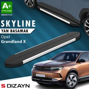 Opel Grandland 2021-Günümüz (Grandland) uyumlu X 2 Hybrid Skyline Aluminyum Yan Basamak 183 Cm 2024 Üzeri A+ Kalite modelleri DRS Tuning'de. Kaliteli malzeme,