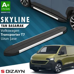 s-dizayn uyumlu VW Transporter T7 Skyline Aluminyum Yan Basamak 263 Cm 2024 Üzeri A+ Kalite modelleri DRS Tuning'de. Kaliteli malzeme, hızlı kargo ve güvenli