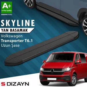 s-dizayn uyumlu VW Transporter T6.1 Uzun Şase Skyline Siyah Yan Basamak 253 Cm 2019-2024 A+ Kalite modelleri DRS Tuning'de. Kaliteli malzeme, hızlı kargo ve