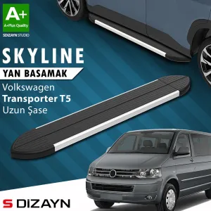 s-dizayn uyumlu VW Transporter T5 Uzun Şase Skyline Aluminyum Yan Basamak 253 Cm 2003-2015 A+ Kalite modelleri DRS Tuning'de. Kaliteli malzeme, hızlı kargo ve