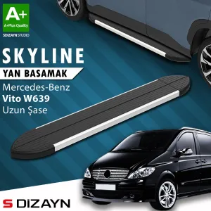 s-dizayn uyumlu Mercedes Vito W639 Uzun Şase Skyline Aluminyum Yan Basamak 253 Cm 2004-2014 A+ Kalite modelleri DRS Tuning'de. Kaliteli malzeme, hızlı kargo ve