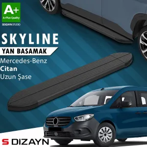 s-dizayn uyumlu Mercedes Citan Uzun Şase Skyline Siyah Yan Basamak 223 Cm 2012-2021 A+ Kalite modelleri DRS Tuning'de. Kaliteli malzeme, hızlı kargo ve güvenli