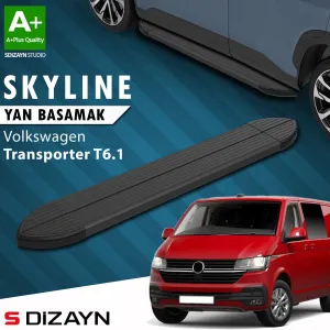 s-dizayn uyumlu VW Transporter T6.1 Kısa Şase Skyline Siyah Yan Basamak 213 Cm 2019-2024 A+ Kalite modelleri DRS Tuning'de. Kaliteli malzeme, hızlı kargo ve