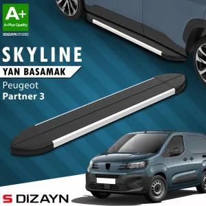 Peugeot Partner 2018-Günümüz (K9) uyumlu 3 Kısa Şase Skyline Aluminyum Yan Basamak 203 Cm 2018 Üzeri A+ Kalite modelleri DRS Tuning'de. Kaliteli malzeme, hızlı