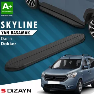 Dacia Dokker 2012-2024 (K67) uyumlu Skyline Siyah Yan Basamak 203 Cm 2012 Üzeri A+ Kalite modelleri DRS Tuning'de. Kaliteli malzeme, hızlı kargo ve güvenli
