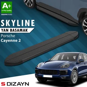 S-Dizayn Porsche Cayenne 2 Skyline Siyah Yan Basamak 193 Cm 2011-2017 A+ Kalite thumb 1