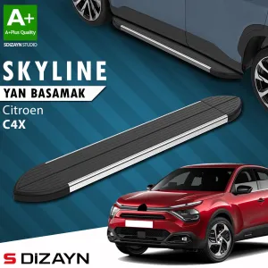 Citroen C4 / C4X 2022-Günümüz uyumlu C4 X Skyline Krom Yan Basamak 183 Cm 2022 Üzeri A+ Kalite modelleri DRS Tuning'de. Kaliteli malzeme, hızlı kargo ve