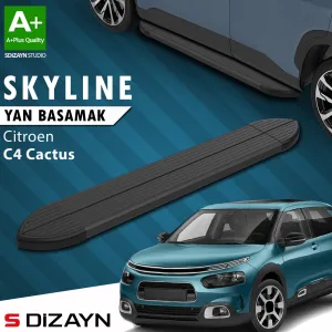 Citroen C4 Cactus 2014-2020 (E3) uyumlu Skyline Siyah Yan Basamak 183 Cm 2014 Üzeri A+ Kalite modelleri DRS Tuning'de. Kaliteli malzeme, hızlı kargo ve güvenli