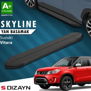 Suzuki Vitara 2015-Günümüz (LY) uyumlu 4 Skyline Siyah Yan Basamak 163 Cm 2015 Üzeri A+ Kalite modelleri DRS Tuning'de. Kaliteli malzeme, hızlı kargo ve