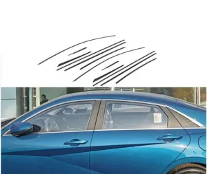 Hyundai Uyumlu Elantra 2021- Cam Çerçevesi Paslanmaz Çelik thumb 2