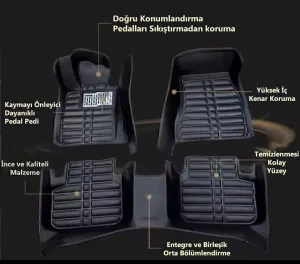Peugeot Rifter Kapalı Kasa (Sadece Ön Taraf) 2018 Sonrası 5D Havuzlu Karbon Dizayn Paspas Seti thumb 3