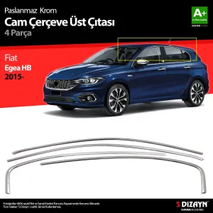 Fiat Egea Hatchback 2015-Günümüz (HB) uyumlu HB Krom Cam Üst Çıtası 4 Prç. 2015 Üzeri (Mat Krom) A+ Kalite modelleri DRS Tuning'de. Kaliteli malzeme, hızlı