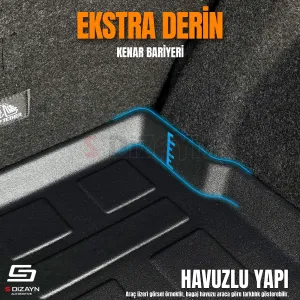 S-Dizayn Hyundai Elantra 3D Pro Bagaj Havuzu 2020 Üzeri A+ Kalite thumb 3