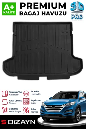 Hyundai Tucson 2015-2020 (TL) uyumlu 3D Pro Bagaj Havuzu 2015-2021 A+ Kalite modelleri DRS Tuning'de. Kaliteli malzeme, hızlı kargo ve güvenli alışverişle