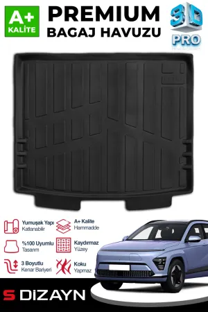 Hyundai Kona 2023-Günümüz (SX2) uyumlu Elektrikli 3D Pro Bagaj Havuzu 2024 Üzeri A+ Kalite modelleri DRS Tuning'de. Kaliteli malzeme, hızlı kargo ve güvenli