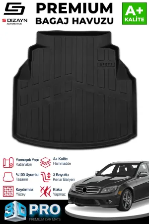 s-dizayn uyumlu Mercedes C180 W204 3D Pro Plastik Setli Bagaj Havuzu 2007-2014 A+ Kalite modelleri DRS Tuning'de. Kaliteli malzeme, hızlı kargo ve güvenli