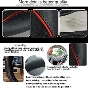 5D Paspas uyumlu Direksiyon Simidi Kaplaması, 38 cm/15 inç Deri Direksiyon Simidi Kılıfı İğne ve İplikle El Yapımı modelleri DRS Tuning'de. Kaliteli malzeme,