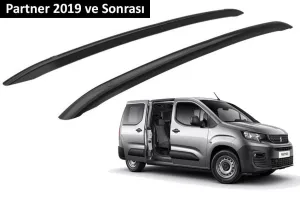 Peugeot Partner 2018-Günümüz (K9) uyumlu 2019 ve Sonrası Orjinal Tip OEM Tavan Çıtası (Siyah Renk) modelleri DRS Tuning'de. Kaliteli malzeme, hızlı kargo ve