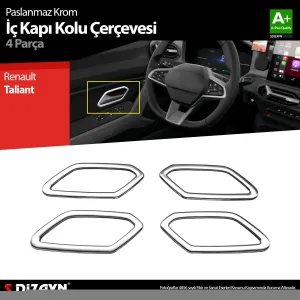 s-dizayn uyumlu Renault Taliant Krom İç Kapı Kolu Çerçevesi 4 Prç 2021 Üzeri A+ Kalite modelleri DRS Tuning'de. Kaliteli malzeme, hızlı kargo ve güvenli