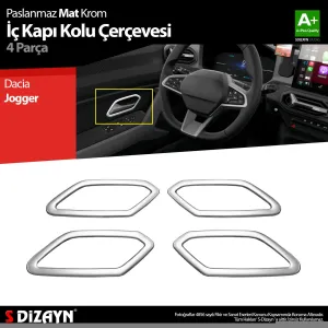 Dacia Jogger 2021-Günümüz uyumlu Krom İç Kapı Kolu Çerçevesi 4 Prç 2022 Üzeri A+ Kalite (Mat Krom) modelleri DRS Tuning'de. Kaliteli malzeme, hızlı kargo ve