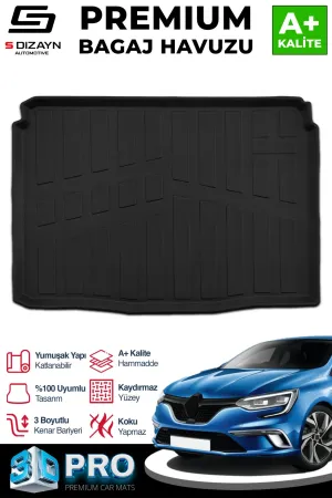 Renault Megane 2016-Günümüz uyumlu 4 HB 3D Pro Bagaj Havuzu 2016 Üzeri A+ Kalite modelleri DRS Tuning'de. Kaliteli malzeme, hızlı kargo ve güvenli alışverişle