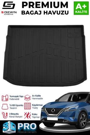 Nissan Qashqai 2021-Günümüz (J12) uyumlu 1.3 Benzinli 3D Pro Bagaj Havuzu Üst Bagaj 2021 Üzeri A+ Kalite modelleri DRS Tuning'de. Kaliteli malzeme, hızlı kargo