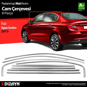 Fiat Egea Sedan 2015-Günümüz (Type 356) uyumlu SD Krom Cam Çerçevesi 8 Prç. 2015 Üzeri (Mat Krom) A+ Kalite modelleri DRS Tuning'de. Kaliteli malzeme, hızlı