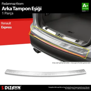 s-dizayn uyumlu Renault Express Krom Arka Tampon Eşiği 2021 Üzeri A+ Kalite modelleri DRS Tuning'de. Kaliteli malzeme, hızlı kargo ve güvenli alışverişle hemen