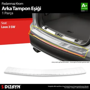 Seat Leon 2012-2020 (5F) uyumlu SW Krom Arka Tampon Eşiği 2013-2019 A+ Kalite modelleri DRS Tuning'de. Kaliteli malzeme, hızlı kargo ve güvenli alışverişle