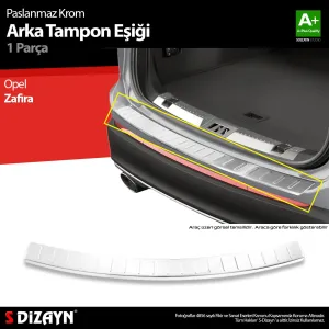 Opel Zafira 2011-2019 (C) uyumlu Tourer C Krom Arka Tampon Eşiği 2011-2019 A+ Kalite modelleri DRS Tuning'de. Kaliteli malzeme, hızlı kargo ve güvenli