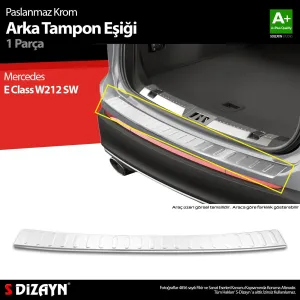 s-dizayn uyumlu Mercedes E Class W212 SW Krom Arka Tampon Eşiği 2010-2013 A+ Kalite modelleri DRS Tuning'de. Kaliteli malzeme, hızlı kargo ve güvenli