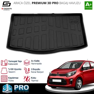 Kia Picanto 2017-Günümüz (JA) uyumlu 3D Pro Bagaj Havuzu 2017 Üzeri A+ Kalite modelleri DRS Tuning'de. Kaliteli malzeme, hızlı kargo ve güvenli alışverişle