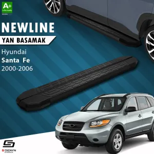 S-Dizayn Hyundai Santa Fe NewLine Siyah Yan Basamak 163 Cm 2000-2006 A+ Kalite thumb 1