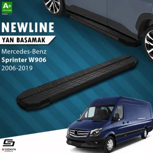S-Dizayn Mercedes Sprinter W906 Kısa Şase NewLine Siyah Yan Basamak 263 Cm 2006-2019 A+ Kalite thumb 1