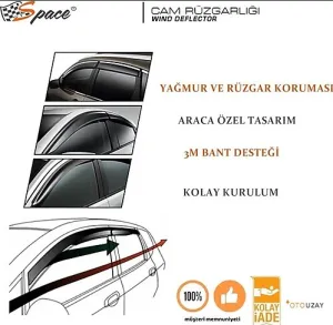 Kia Ceed 2006-2012 (ED) uyumlu Space Cam Rüzgarlığı 1.2mm / 2008-2010 4'lüSet / CARU376 modelleri DRS Tuning'de. Kaliteli malzeme, hızlı kargo ve güvenli