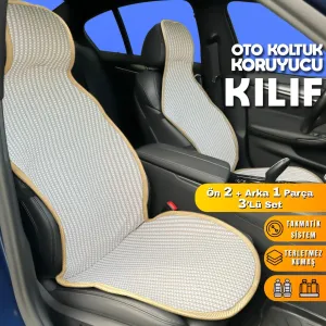Hyundai Matrix Uyumlu Koltuk Kılıfı Minder Krem 2+1 Ön Arka Set thumb 1