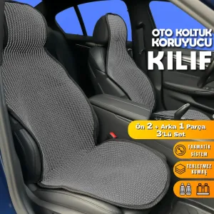 Volkswagen Bora Uyumlu Koltuk Kılıfı Minder Füme 2+1 Ön Arka Set thumb 1